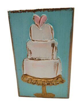 Hand-Painted Coddiwomple Cake Art Wood Block
